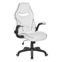 OSP Home Furnishings XEN25-WH Xeno Gaming Chair in White Faux Leather